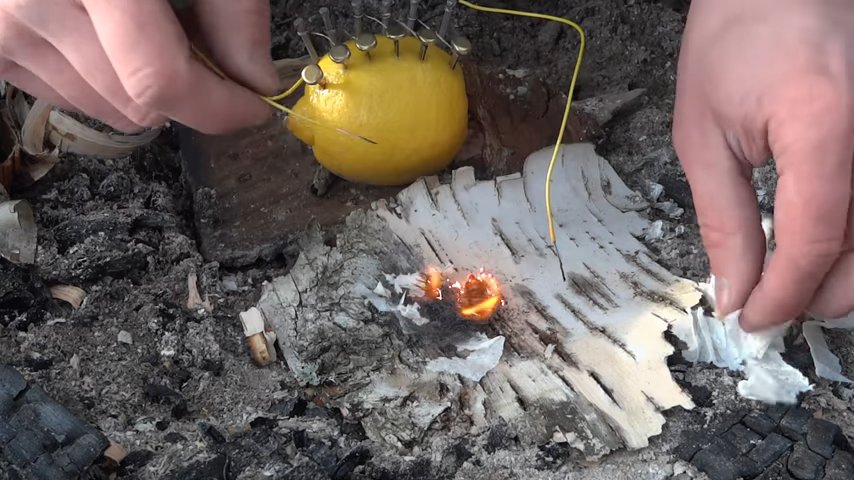 How to make a fire with a lemon. 