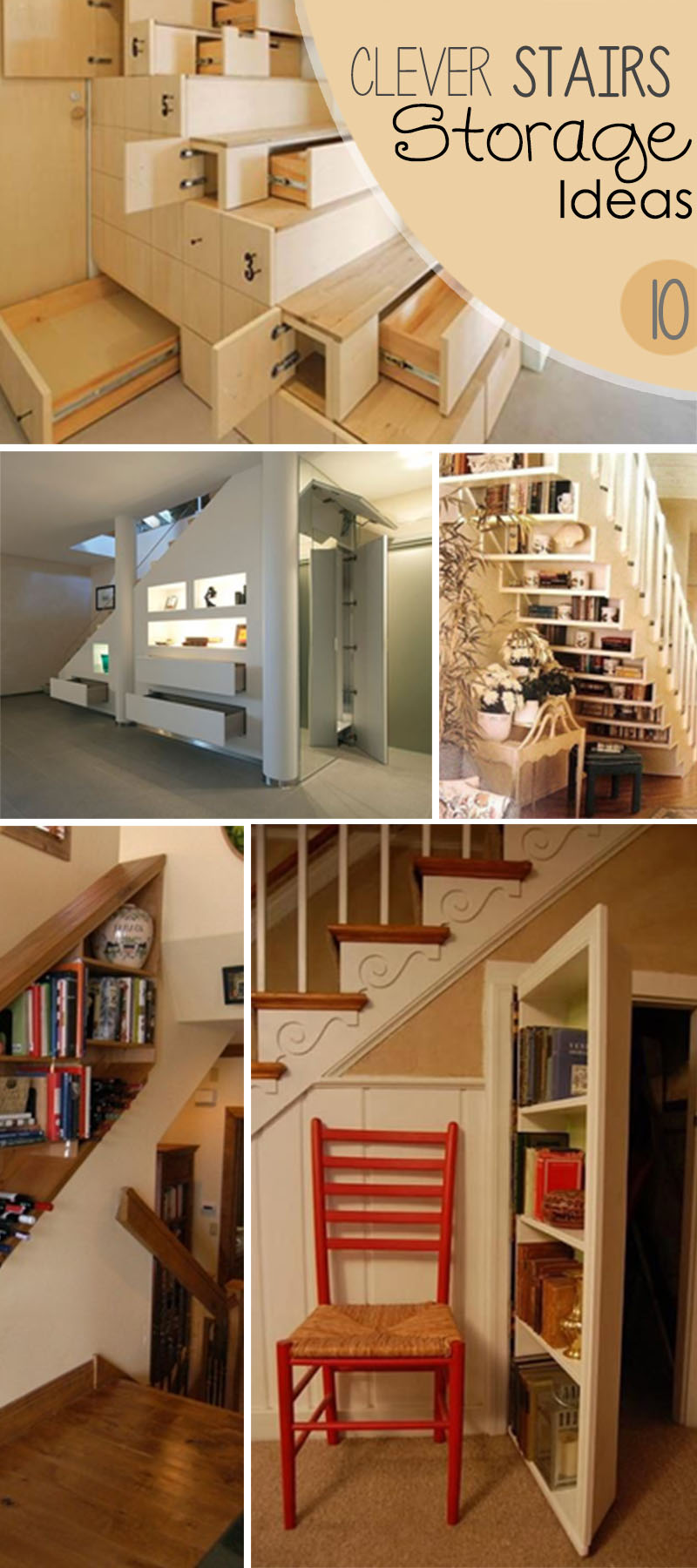 Clever stair storage ideas!