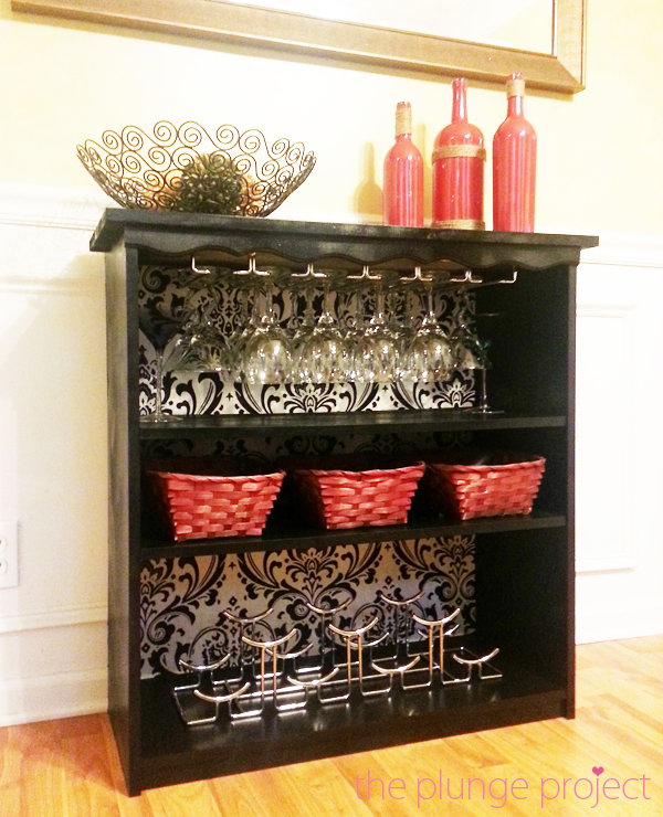 DIY Classy Wine Bar from an old bookshelf. It's a creative way to recycle an old bookshelf as a stylish wine bar for your home. Get the tutorial here.