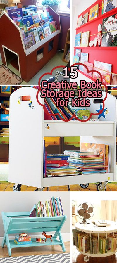Creative book storage ideas for kids. Troubleshoot the book corner in your children's rooms.