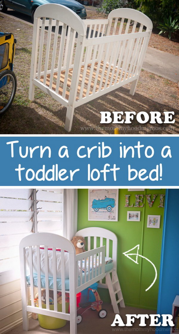 Turn a crib into a loft bed for toddlers 