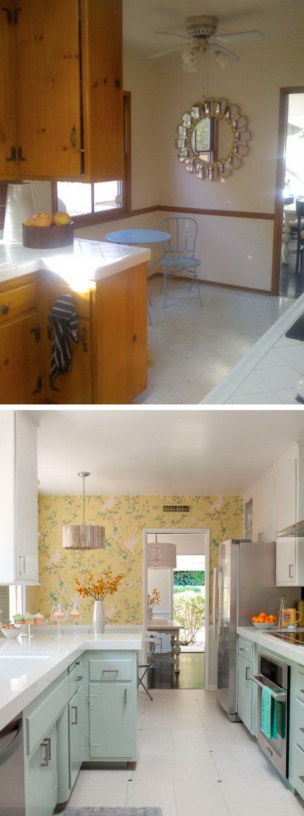 Before & After: A 1950s kitchen gets an affordable upgrade. Incredible renovation with a limited budget and time frame, a major overhaul can be done on an outdated kitchen. 