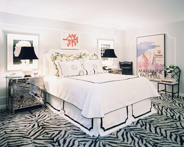Choose zebra print carpeting for a greater impact. 
