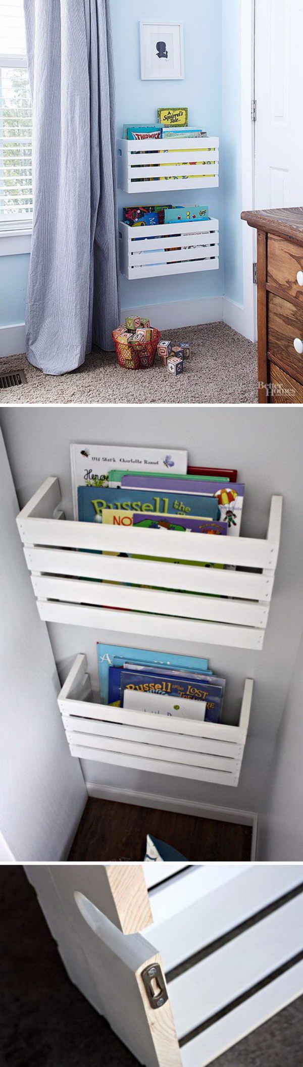 Make a great storage of box books for unused wall space. 
