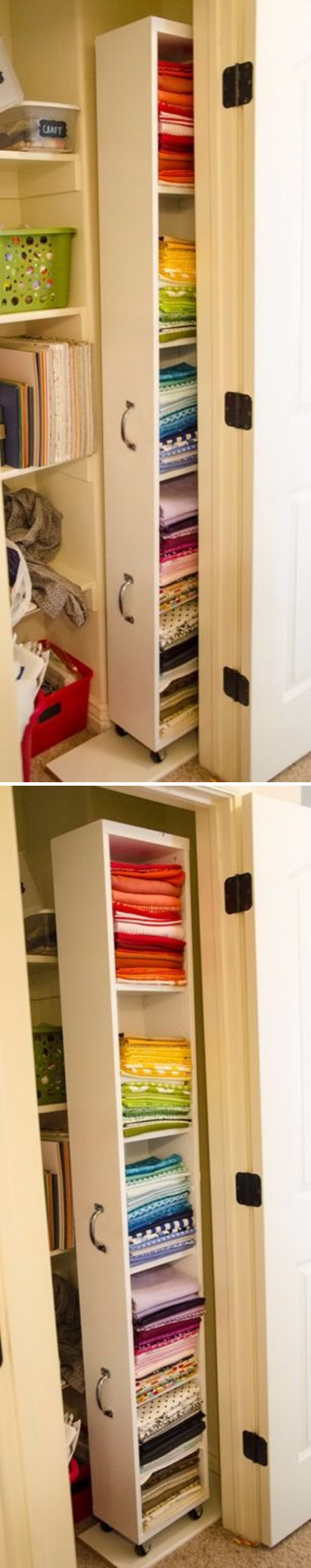 Make more space in your closet with this IKEA Billy Hack Rolling Closet Organizer. 