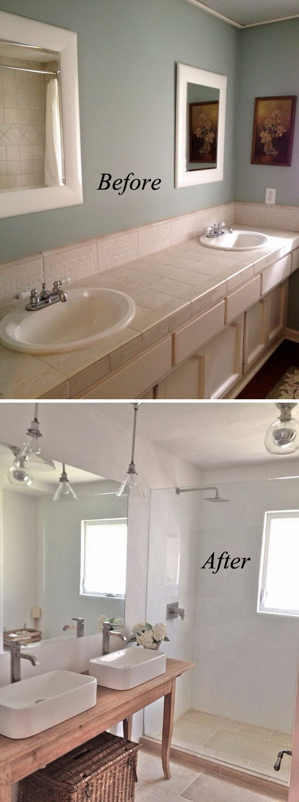 Clean and clear bathroom renovation. 