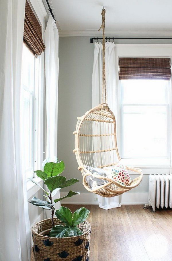 Corner hanging chair. 