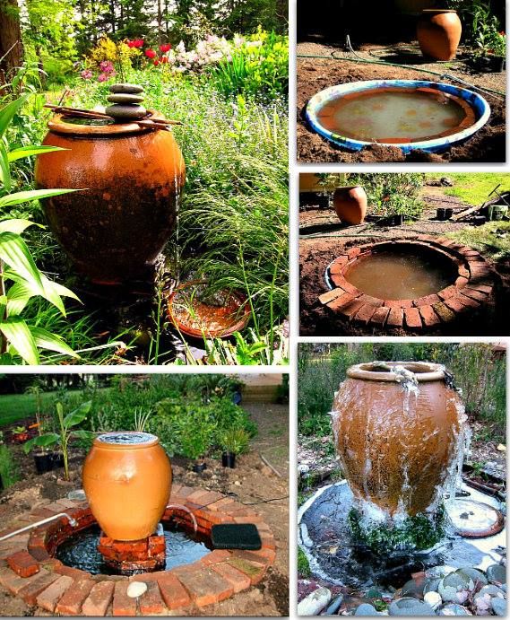 DIY overflow pot water feature. 