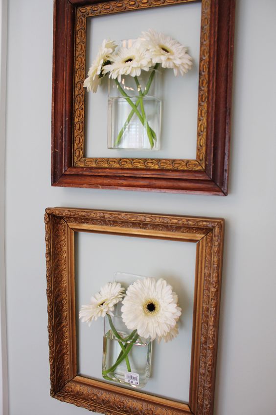 DIY artwork with picture frame. 