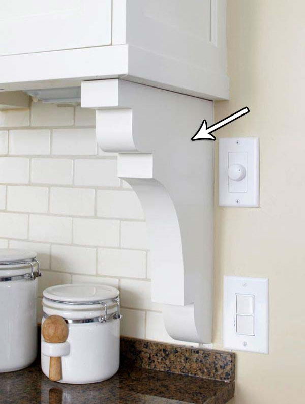 Add Corbel under your cabinets to give your backsplash a better look. 