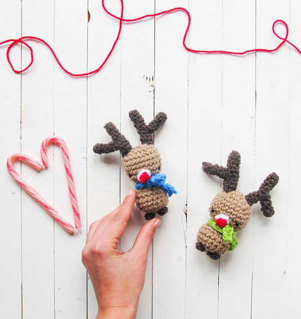 Crochet Amigurumi Rudolph Christmas Free Pattern. 