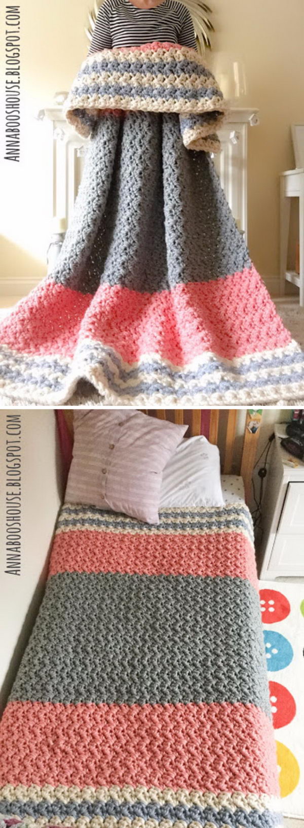 Huge squishy blanket free crochet pattern. 