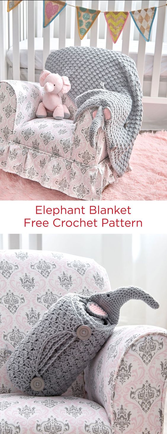 Elephant Blanket Free crochet pattern. 