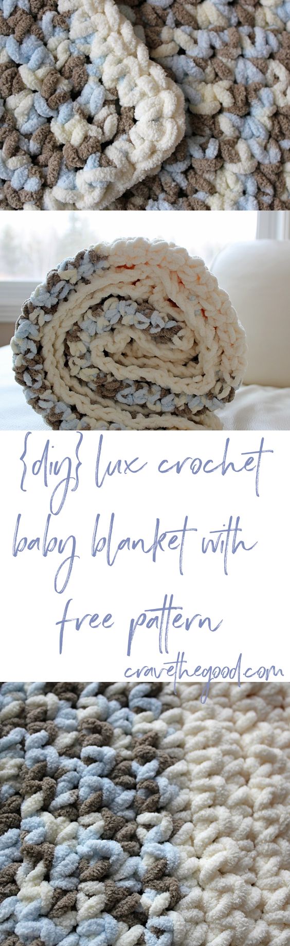 Lux Crochet baby blanket with free pattern. 