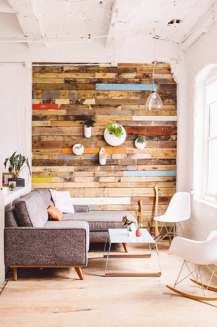 Reclaimed Wood Accent Wall. 