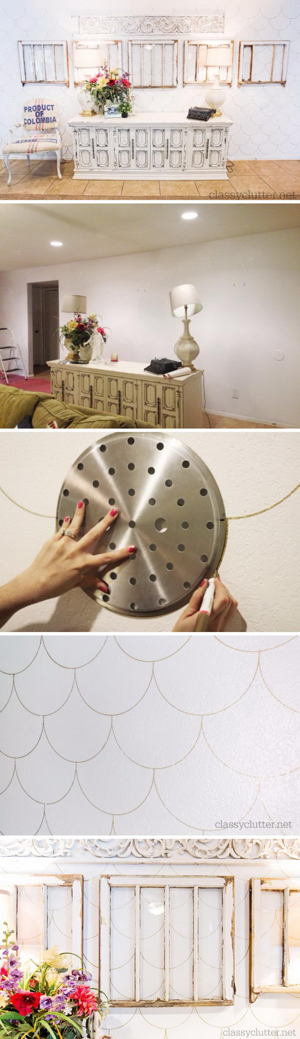 DIY scalloped accent wall. 