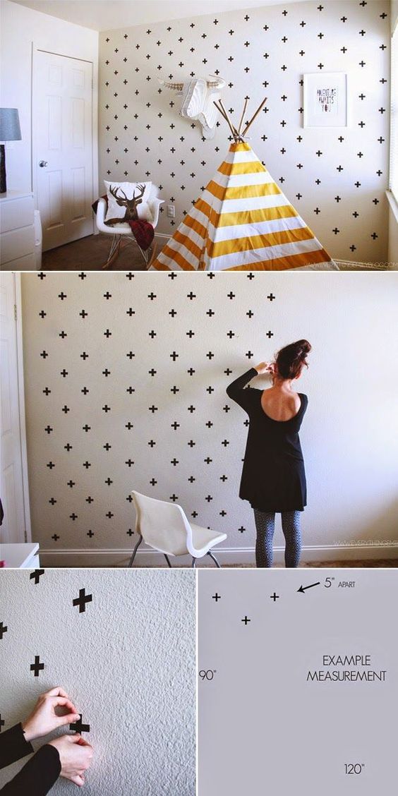 Washi Tape Patterned Wall Paper. 