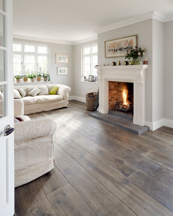 Natural gray oak floor. 