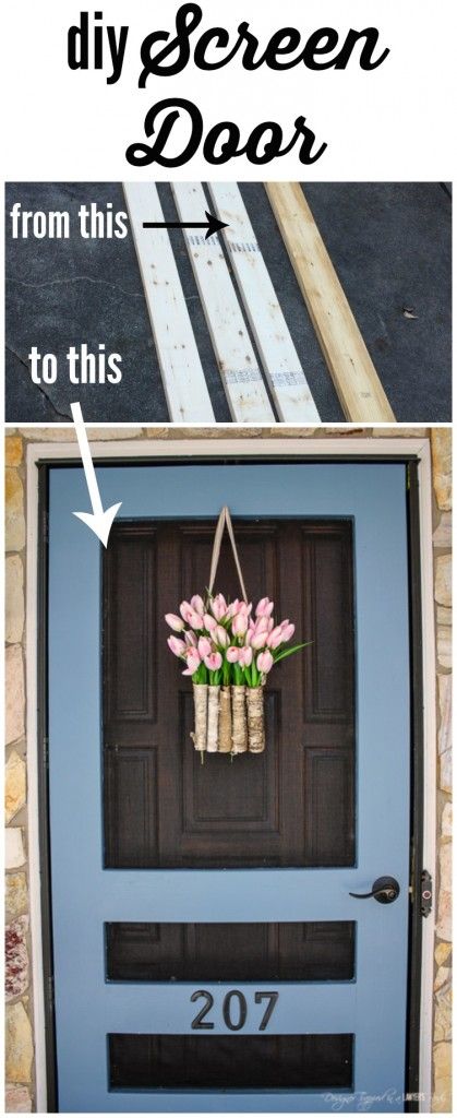 Add a dash of color to a porch with a DIY screen door. 