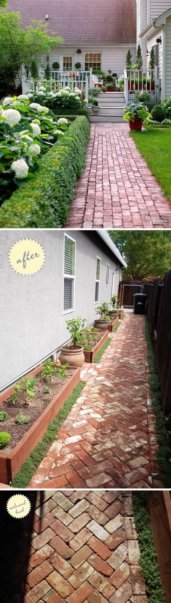 Lay a brick walkway with a front entrance. 