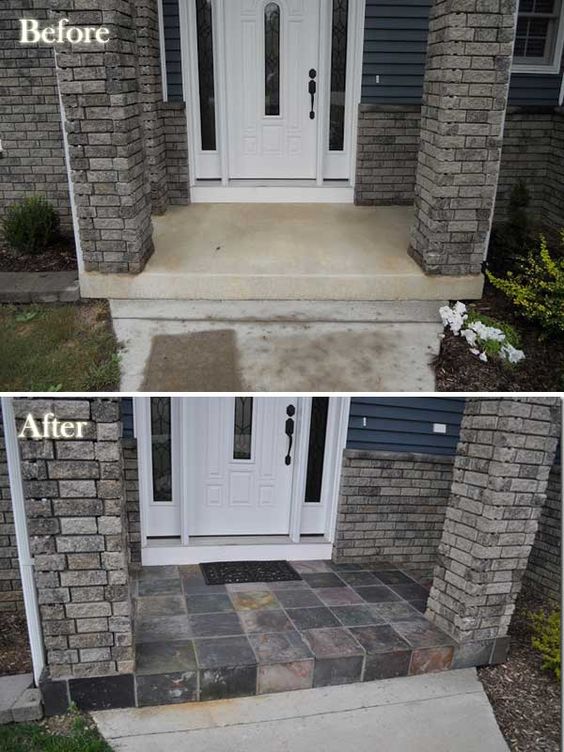 Install a slate tile entrance. 