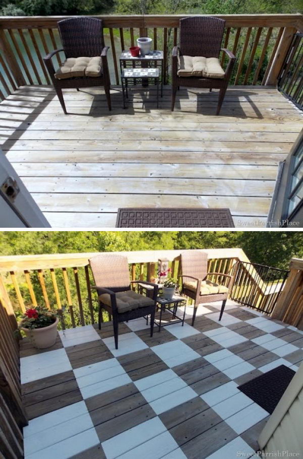 Add interest by painting your deck. 