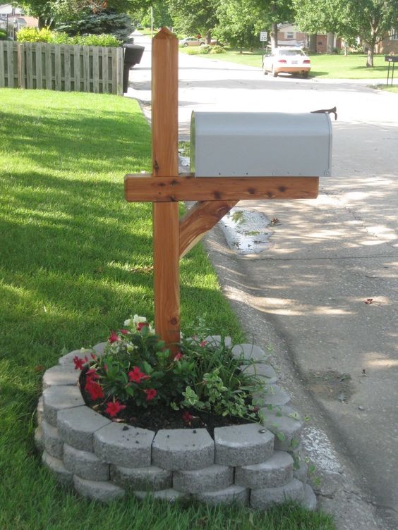 Beautify your mailbox by creating a flower bed. 