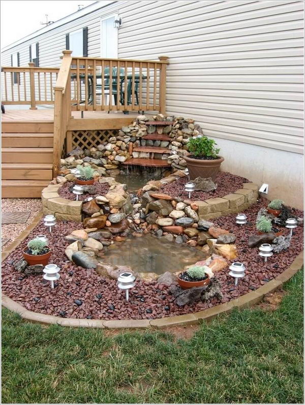 Build a water feature for a porch that everyone admires. 