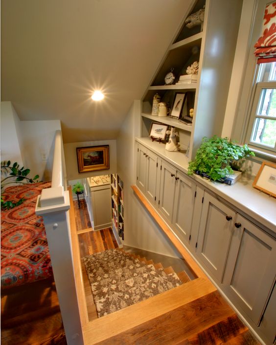 Create additional storage space against the otherwise unused outer wall. 