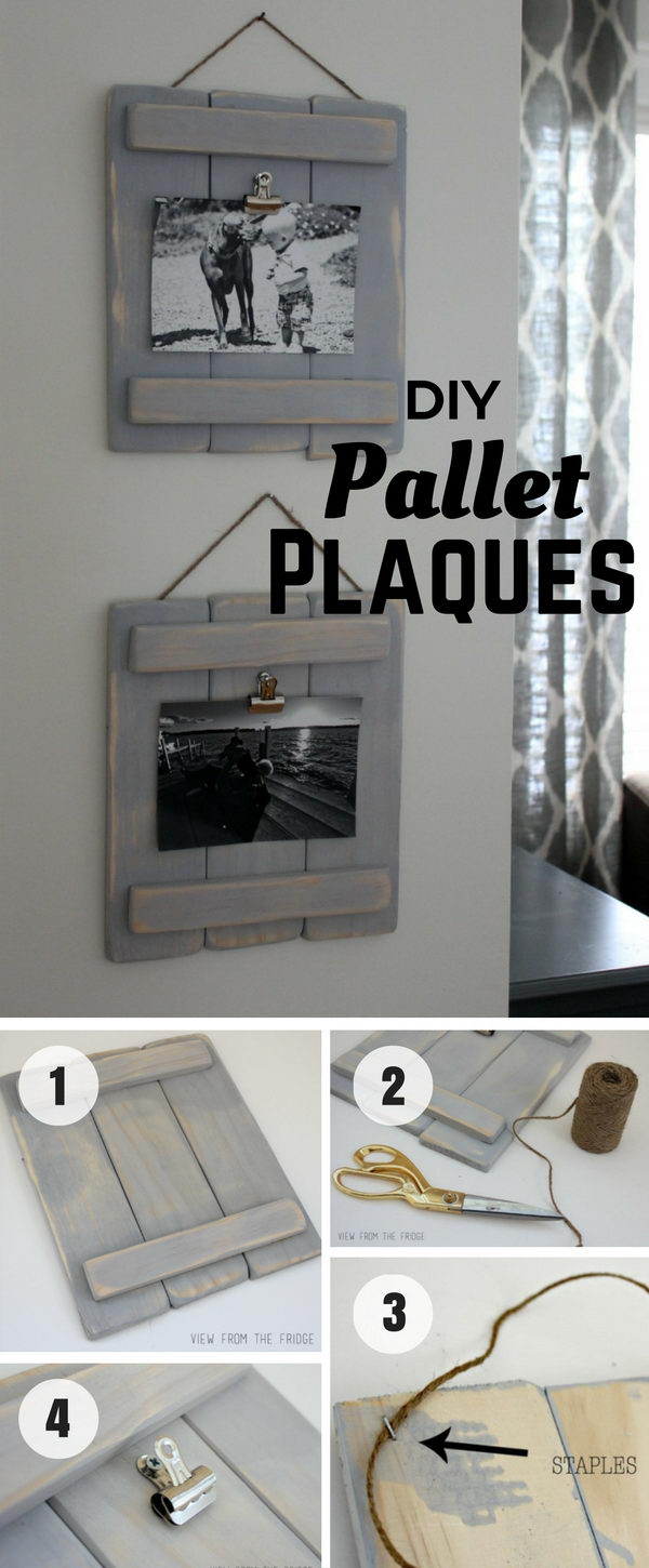 Use these rustic pallet panels to show off your photos. 