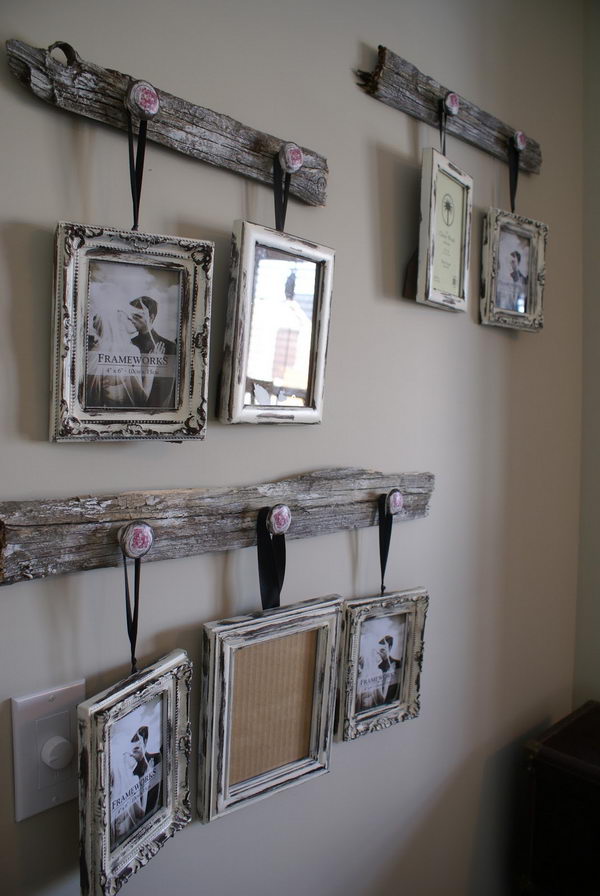 Reclaimed Barn Wood picture frame hanger. 
