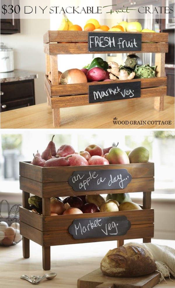 DIY stackable fruit boxes. 