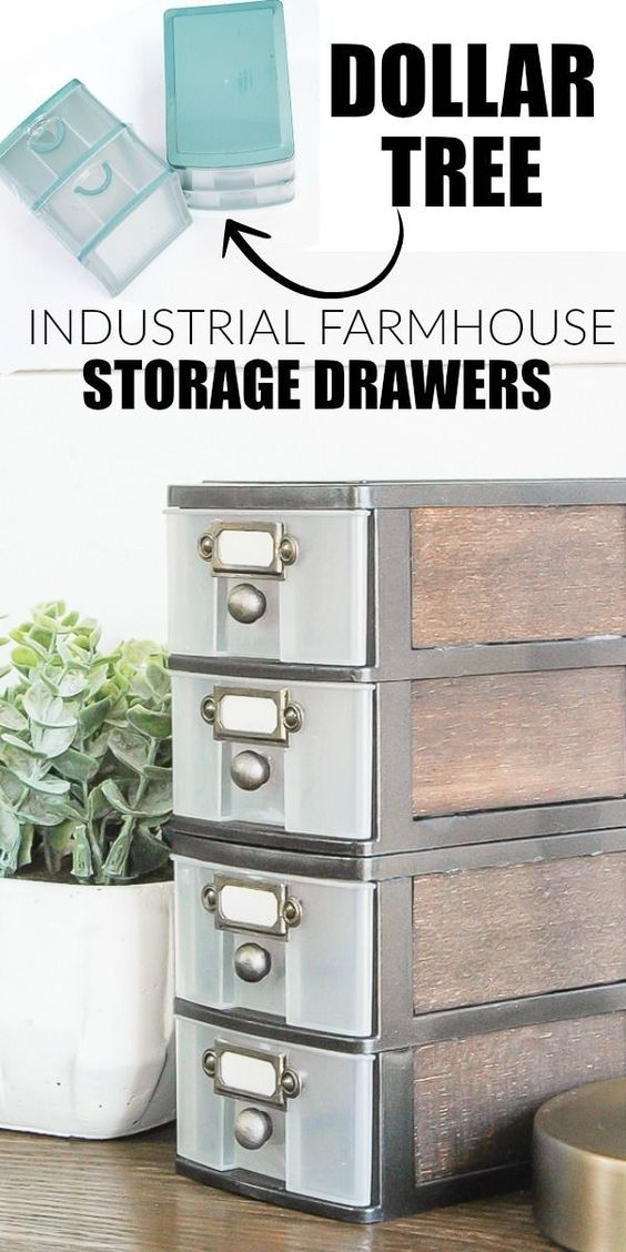 DIY dollar store farmhouse drawers. 