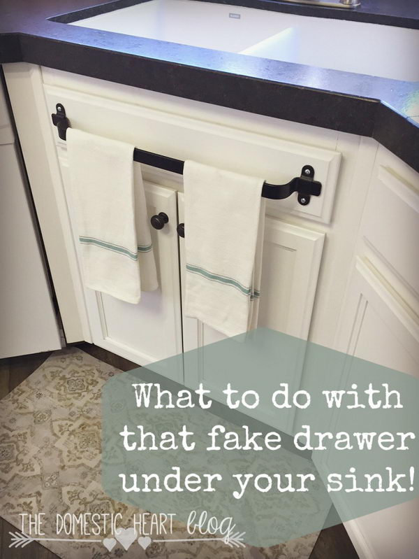 Fake drawer towel rail. 
