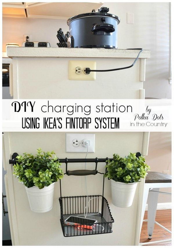 DIY charging station with the Fintorp system from Ikea. 
