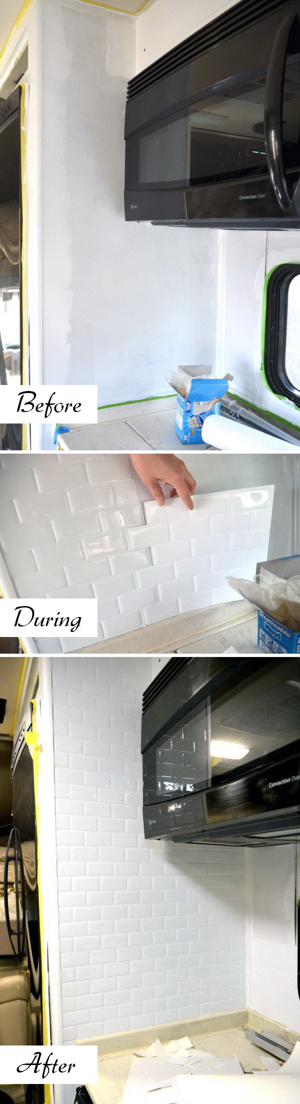 Opt for peel and stick tiles to reduce labor costs. 