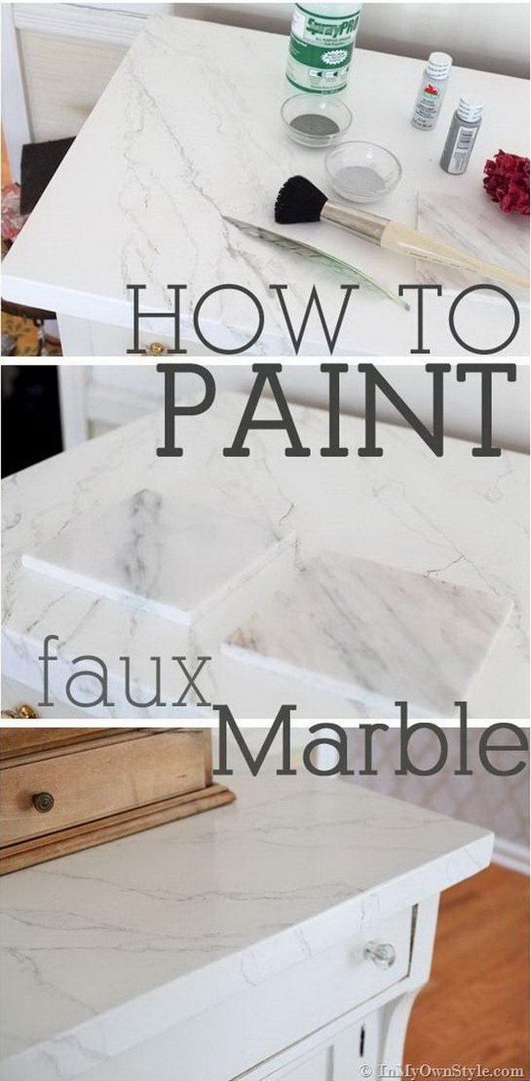 Do you dream of marble but not on budget? Paint your own! 