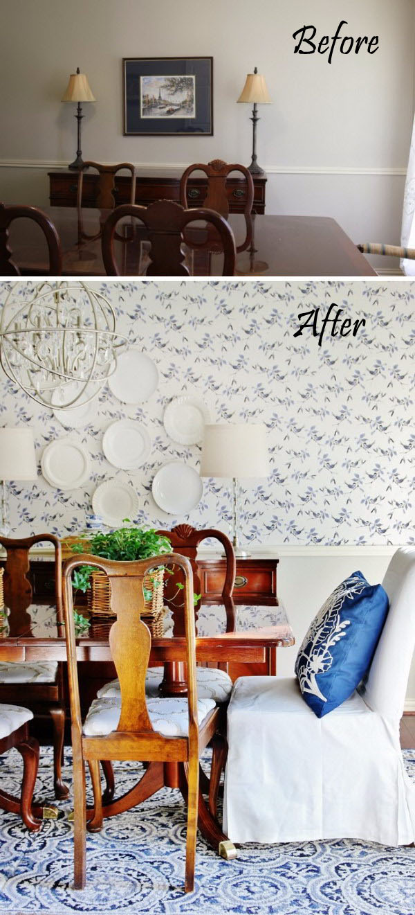 Before and after the dining room. 