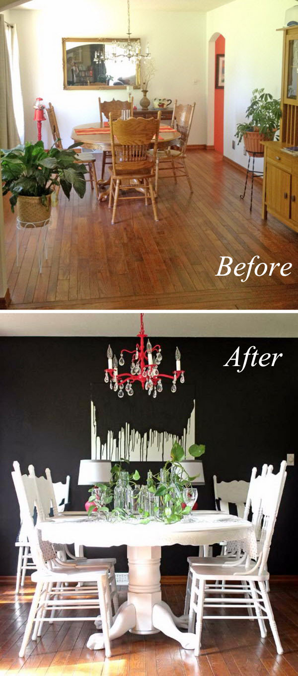 $ 500 dining room makeover with color only. 