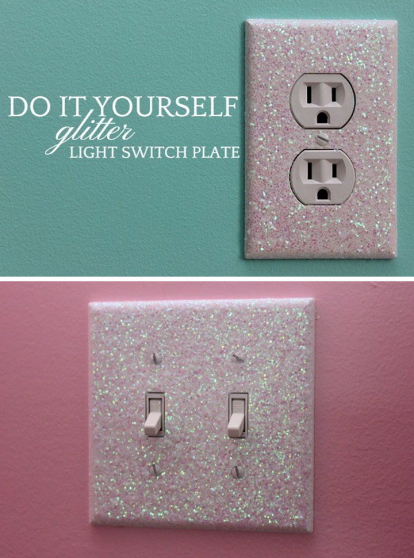 Glitter light switch plates 
