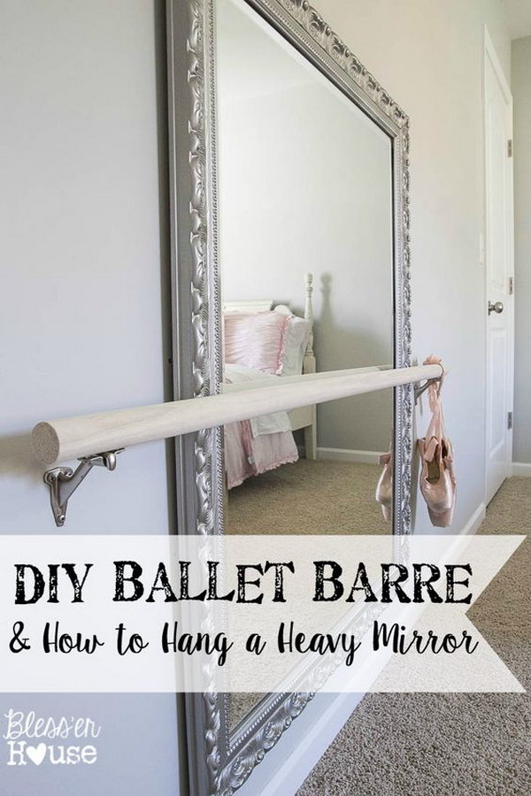DIY Ballet Barre and how to hang a heavy mirror 