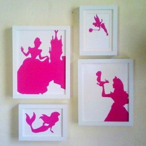 DIY princess silhouette artwork 