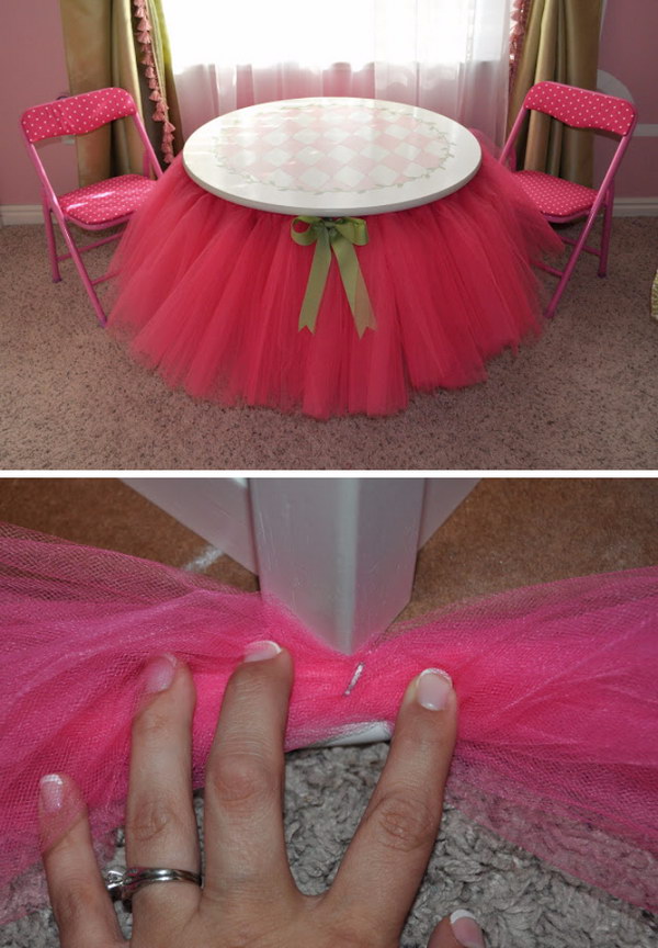 DIY tutu skirt table 