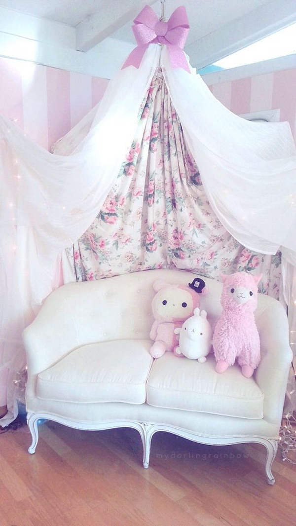 Princess couch and shift curtains 