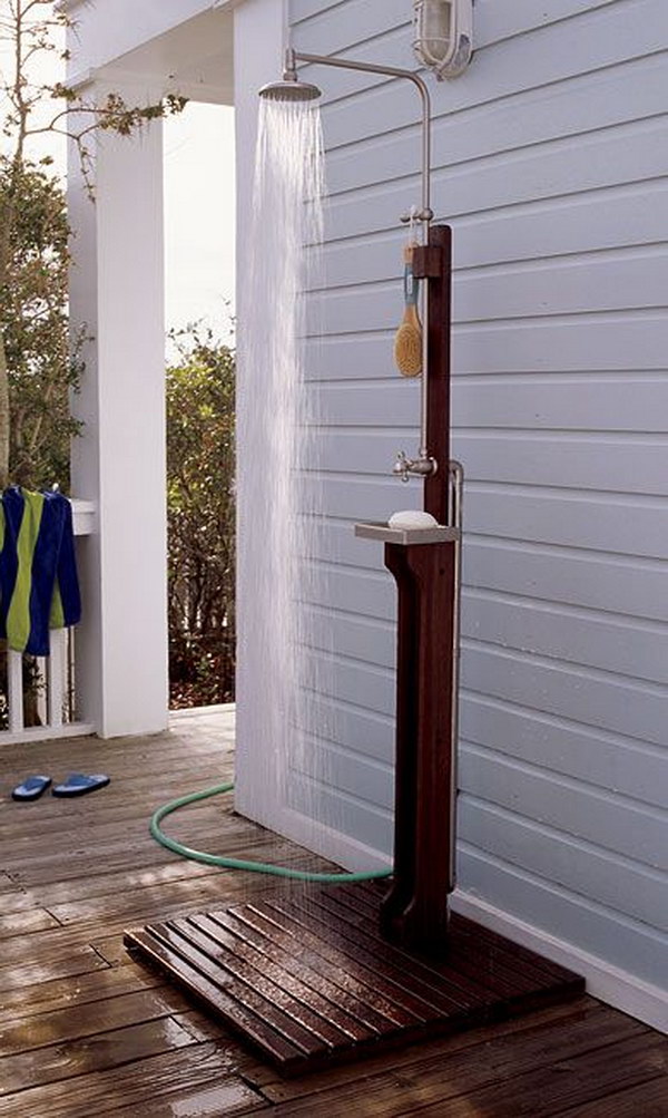 An outdoor washing station. 