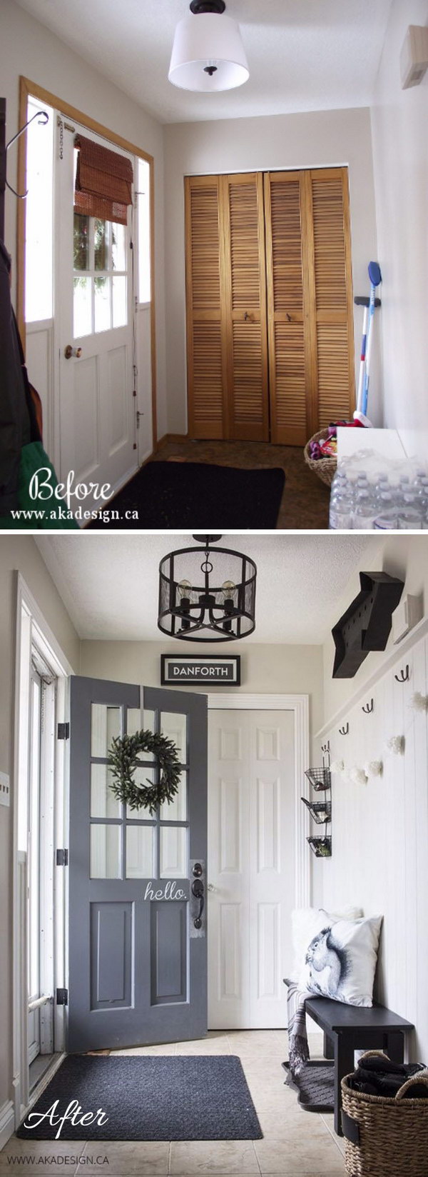 Awesome Black and White Entrance Makeover. 