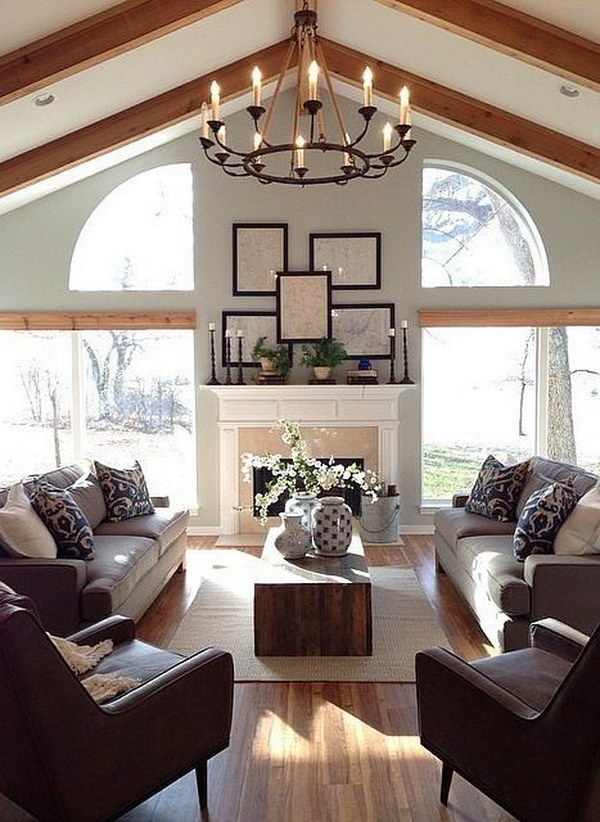 Living room layout: focus on alignment or symmetry. 