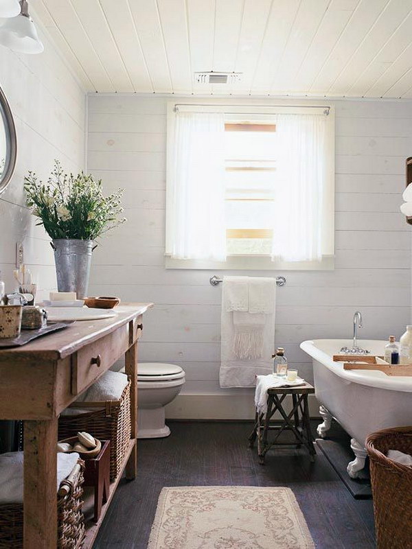 Repurposed Rustic Bathroom Vanity. 