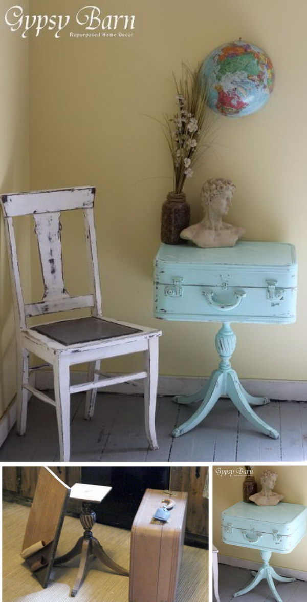 Shabby Chic Turquoise Trunks 