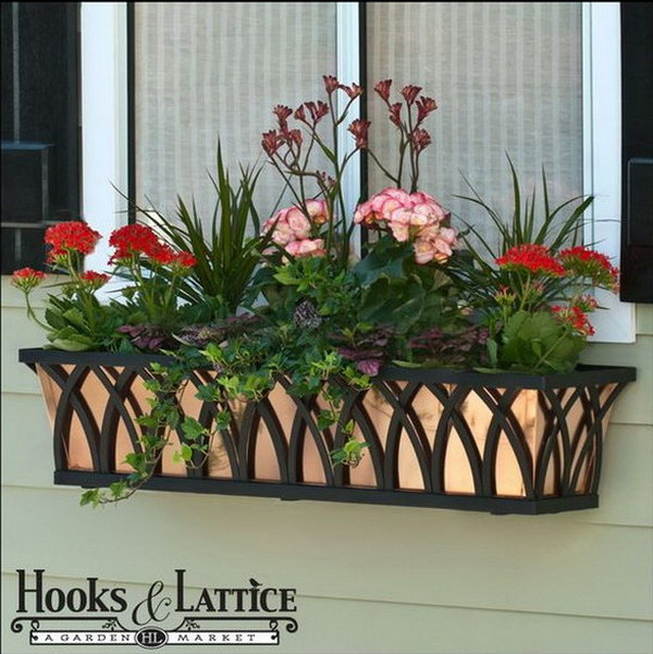 Window box with real copper liner. 